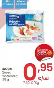 Oferta de Eroski - Queso Mozzarella por 0,95€ en Eroski