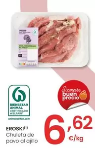 Oferta de Eroski - Chuleta De Pavo Al Ajillo por 6,62€ en Eroski