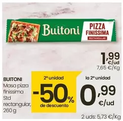 Oferta de Buitoni - Masa Pizza Finissima Sd Rectangular por 1,99€ en Eroski