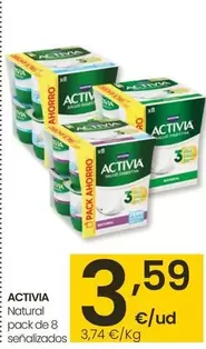 Oferta de Activia - Natural Pack De 8  por 3,59€ en Eroski