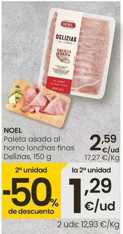 Oferta de Noel - Paleta Asada Al Horno Lonchas Finas Delizias por 2,59€ en Eroski