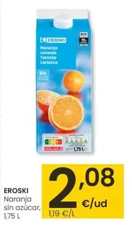 Oferta de Eroski - Naranja Sin Azucar por 2,08€ en Eroski