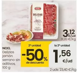 Oferta de Noel - Delizias Jamón  Sin Aditivos por 3,12€ en Eroski