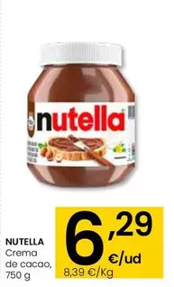 Oferta de Nutella - Crema De Cacao por 6,29€ en Eroski