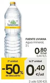 Oferta de Fuente Liviana - Agua Mineral por 0,8€ en Eroski