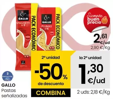 Oferta de Gallo - Pastas Senalizadas por 2,61€ en Eroski