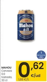 Oferta de Mahou - Cerveza 0.0 Tostada por 0,62€ en Eroski