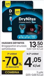 Oferta de Huggies - Drynites Bragapanal Enuresis por 13,5€ en Eroski