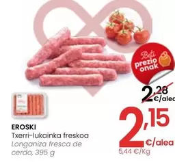 Oferta de Eroski - Longaniza Fresca Cerdo por 2,15€ en Eroski