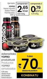 Oferta de YoPRO - Yopro Liquido Sabor Fresa Frambuesa por 2,65€ en Eroski