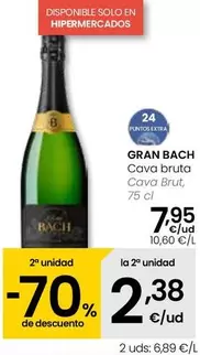 Oferta de Gran Bach - Cava Brut por 7,95€ en Eroski