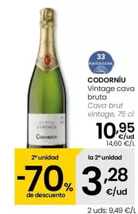 Oferta de Codorniu - Cava Brut Vintage por 10,95€ en Eroski