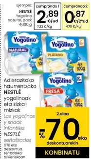 Oferta de Nestlé - Yogolino Natural por 2,89€ en Eroski