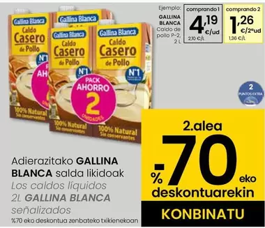 Oferta de Gallina Blanca - Caldo De Pollo por 4,19€ en Eroski