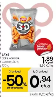 Oferta de Lay's - Conos 3D's por 1,89€ en Eroski