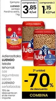 Oferta de Luengo - Lenteja Pardina Extra por 3,85€ en Eroski