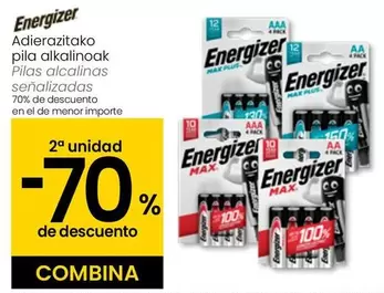 Oferta de Energizer - Pilas Alcalinas Senalizadas en Eroski