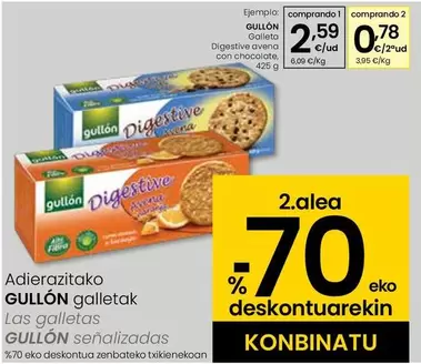 Oferta de Gullón - Galleta Digestive Avena Con Chocolate por 2,59€ en Eroski