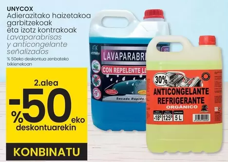 Oferta de Unycox - Lavaparabrisas Y Anticongelante Senalizados en Eroski