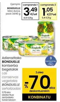 Oferta de Bonduelle - Maiz Dulce por 3,49€ en Eroski