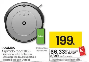 Oferta de Roomba - Aspirador Robot  por 199€ en Eroski