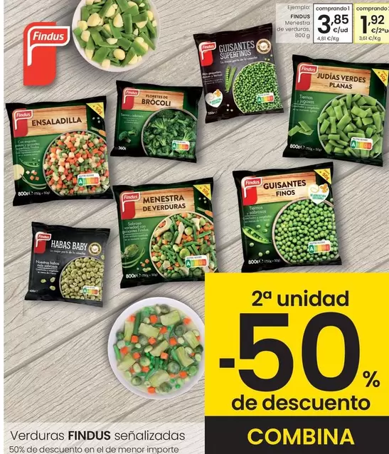 Oferta de Findus - Verduras senalizadas por 3,85€ en Eroski