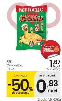 Oferta de Risi - Gusanitos por 1,67€ en Eroski