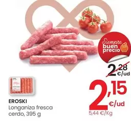 Oferta de Eroski - Longaniza Fresca Cerdo por 2,15€ en Eroski