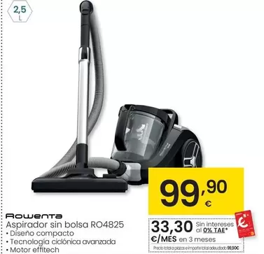 Oferta de Rowenta - Aspirador Sin Bolsa  por 99,9€ en Eroski