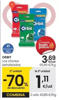 Oferta de Orbit - Los Chicles Senalizados por 3,69€ en Eroski