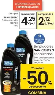 Oferta de Sanicentro - Desatascador Banos por 4,25€ en Eroski