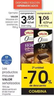 Oferta de Valor - Mousse Sin Azucar Con Avellanas por 3,55€ en Eroski