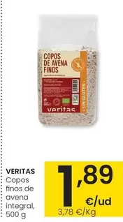 Oferta de Veritas - Copos Finos De Avena Integral por 1,89€ en Eroski