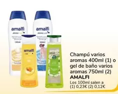 Oferta de Amalfi - Champú O Gel De Bano por 0,9€ en Supeco