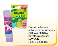 Oferta de Bayeco - Bolsas De Basura Autocierre Perfumadas 30 Litros Fliss O Bayetas Multiusos por 1€ en Supeco