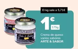 Oferta de Arte & Sabor - Crema De Queso Varios Sabores por 1€ en Supeco