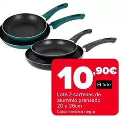 Oferta de Lote 2 Sartenes De Aluminio Prensado por 10,9€ en Supeco