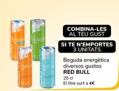 Oferta de Red Bull - Beguda Energetica Diversos Gustos por 1€ en Supeco