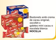 Oferta de Nocilla - Bastonets Amb Crema De Cacau Original, Xocollet O Galetes Mini Cacau O Xocolata Blanca por 1€ en Supeco