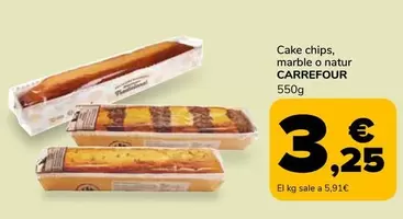 Oferta de Carrefour - Cake Chips/ Marble O Natur por 3,25€ en Supeco