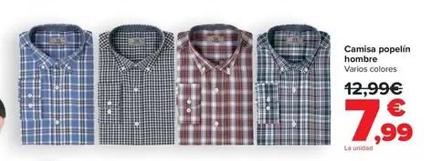 Oferta de Camisa Popelin Hombre por 7,99€ en Carrefour