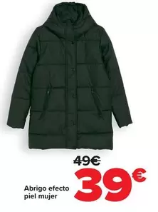 Oferta de Abrigo Efecto Piel Mujer por 39€ en Carrefour