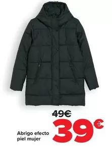 Oferta de Abrigo Efecto Piel Mujer por 39€ en Carrefour