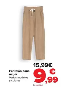 Oferta de Pantalón Pana Mujer por 9,99€ en Carrefour