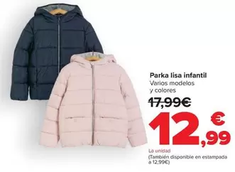 Oferta de Parka Lisa Infantil por 12,99€ en Carrefour