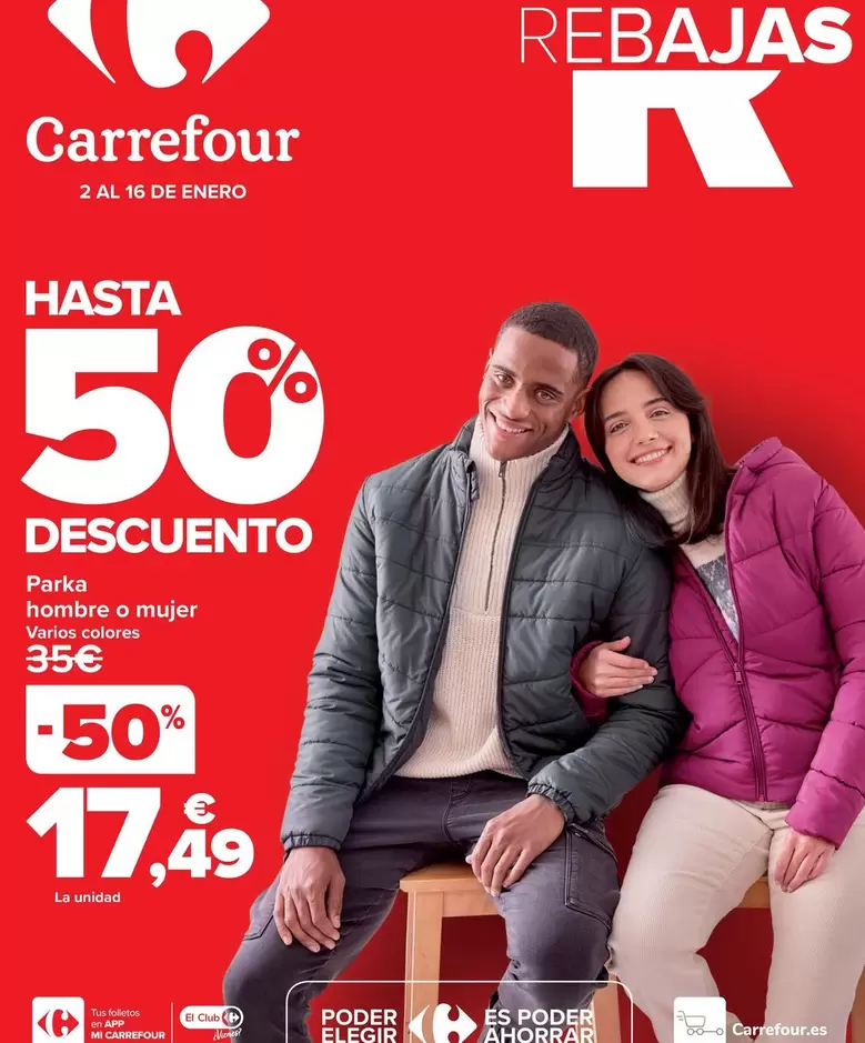 Oferta de Parka Hombre O Mujer por 17,49€ en Carrefour