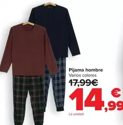 Oferta de Pijama Hombre por 14,99€ en Carrefour