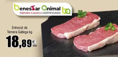 Oferta de Gallega - Entrecot De Ternera por 18,89€ en Froiz