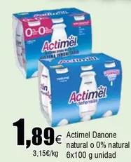 Oferta de Danone - Actimel Natural O 0% Natural por 1,89€ en Froiz