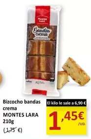 Oferta de Montes Lara - Bizcocho Bandas Crema por 1,45€ en SPAR